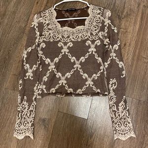 Boston Proper vintage lace long sleeve